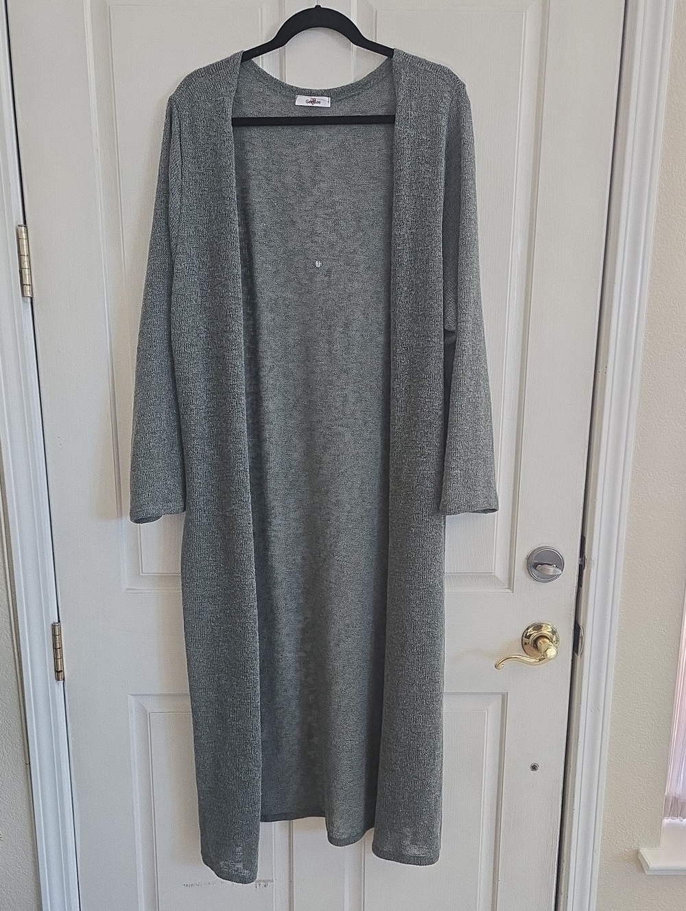 Long Open-Front Gray Women's Cardigan Sweater
